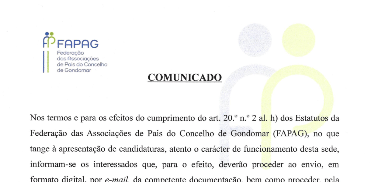 Fapag Signification FAPAG – Federação das Associações de Pais do Concelho de Gondomar